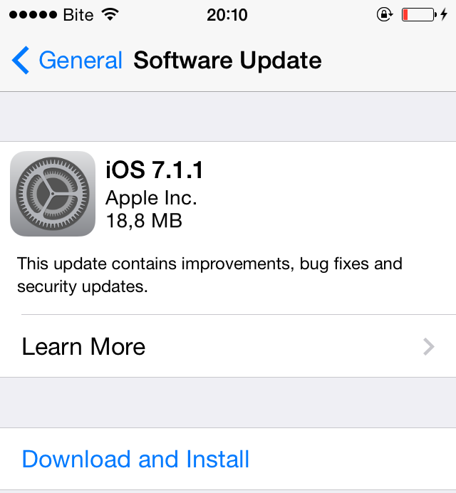 „Apple“ išleido „iOS 7.1.1“ atnaujinimą
