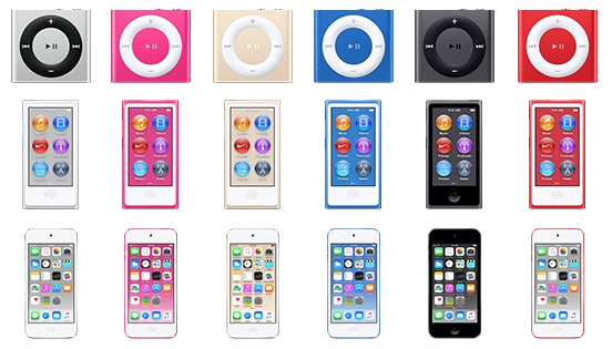 „iPod“ spalvos