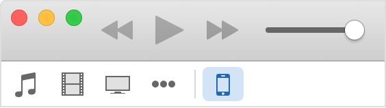 Įrenginio pasirinkimas iTunes